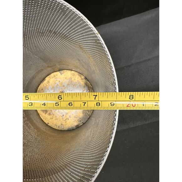 Industrial Office Silver Pierced Metal Mesh Wastebasket Man Cave - Picture 6 of 6
